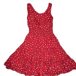 Nordstrom Red Floral Casual Kids Dress